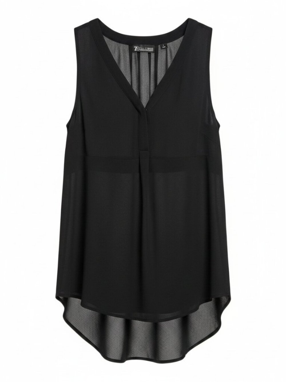 New York & Company Black Sheer V-Neck Sleeveless Camisole - Size SP